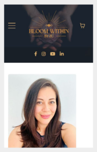 Bloom Within's homepage above the fold